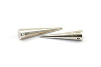 Gümüş Sivri Uçlu Kolye, 1 Delikli 2 Gümüş Tonlu Sivri Uçlu Kabile Kolye (30x7mm) A0767 H0589