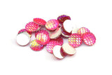 Fish Scale Cabochon, 50 Pink Resin Round Cabochon (12x3mm) TS-17 T086