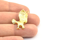 Altın Kartal Tılsımı, 2 Altın Kaplama Pirinç Kartal Kolye Ucu, (33x19mm) N0277