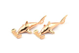 Çekiç Balık Kolye, 1 Delikli 1 Gül Altın Kaplama Pirinç Çekiç Balık Tılsımı (51x21mm) N0152 Q0436