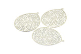 Silver Earring Charm, 3 Silver Tone Earring Charms With 1 Loop, Pendants, Findings (46x35.5mm) E028