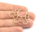 Ethnic Circle Pendant, 1 Rose Gold Plated Brass Pendants With 2 Loops, Pendants, Charms, Findings (35.5x39x1.4mm) U036 Q0424