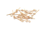 Gül Altın Göz İğnesi, 50 Gül Altın Kaplama Pirinç Göz İğnesi, Bulgular, Boncuk İğnesi (20x0,7 mm) Bs 1151