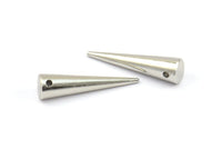 Gümüş Sivri Uçlu Kolye, 1 Delikli 6 Gümüş Tonlu Sivri Uçlu Kabile Kolye, Kolye Uçları, Mücevher Parçaları (27x7mm) A0765 H0536