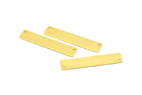 Altın Özelleştirilmiş İsim Çubuğu, 2 Delikli 3 Altın Kaplama Pirinç Damgalama Boşluğu, Kolye Uçları (40x8x0,80 mm) Y200 Q0308