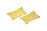Brass Flat Pillow, 6 Raw Brass Flat Pillow Stamping Blank (33x20x0.80mm)  D0055--C075