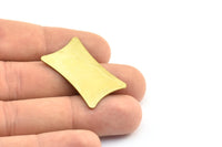 Brass Flat Pillow, 6 Raw Brass Flat Pillow Stamping Blank (33x20x0.80mm)  D0055--C075