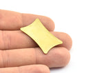 Brass Flat Pillow, 6 Raw Brass Flat Pillow Stamping Blank (33x20x0.80mm)  D0055--C075