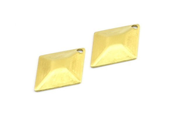 Brass Rhombus Pyramid, 150 Raw Brass Diamond Pyramid Charms, Findings (17x12mm) Brs 689 A0272