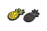 Fridge Magnet Parts, 5 Fridge Plastic Pineapple Magnet Parts (35x18.5x2mm)