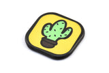 Fridge Magnet Parts, 5 Fridge Plastic Cactus Magnet Parts (27x27x2.2mm)