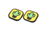 Fridge Magnet Parts, 5 Fridge Plastic Cactus Magnet Parts (27x27x2.2mm)