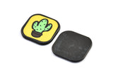Fridge Magnet Parts, 5 Fridge Plastic Cactus Magnet Parts (27x27x2.2mm)