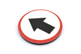 Fridge Magnet Parts, 3 Fridge Plastic Traffic Sign Magnet Parts (34x2.5mm)