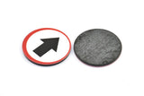 Fridge Magnet Parts, 3 Fridge Plastic Traffic Sign Magnet Parts (34x2.5mm)