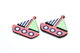 Fridge Magnet Parts, 3 Fridge Plastic Sailboat Magnet Parts (36x37x1.8mm)