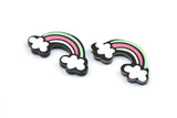 Fridge Magnet Parts, 4 Fridge Plastic Rainbow Magnet Parts (27x14.5x2.2mm)