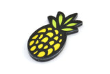 Fridge Magnet Parts, 6 Fridge Plastic Pineapple Magnet Parts (26x13x2mm)