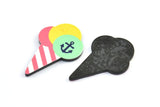Fridge Magnet Parts, 3 Fridge Plastic Ice Cream Magnet Parts (34x22x2.2mm)
