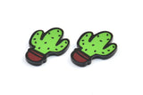 Fridge Magnet Parts, 8 Fridge Plastic Cactus Magnet Parts (21x16x2.3mm)