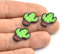 Fridge Magnet Parts, 8 Fridge Plastic Cactus Magnet Parts (21x16x2.3mm)