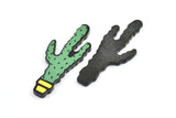 Fridge Magnet Parts, 4 Fridge Plastic Cactus Magnet Parts (44.5x18.5x2.2mm)