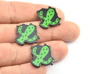 Fridge Magnet Parts, 8 Fridge Plastic Cactus Magnet Parts (22x22x1.7mm)