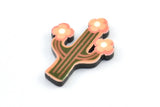 Fridge Magnet Parts, 6 Fridge Plastic Flowering Cactus Magnet Parts (23x17.5x2.4mm)