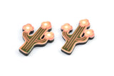 Fridge Magnet Parts, 6 Fridge Plastic Flowering Cactus Magnet Parts (23x17.5x2.4mm)