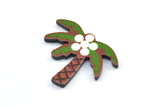 Fridge Magnet Parts, 6 Fridge Palm Tree Magnet Parts (20x24.5x2mm)