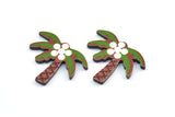 Fridge Magnet Parts, 6 Fridge Palm Tree Magnet Parts (20x24.5x2mm)
