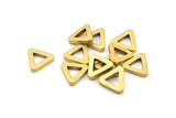 Brass Triangle Charm, 24 Raw Brass Open Triangle Ring Charms (10x2mm) D0019