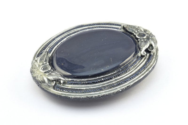 1 Vintage Handcraft Belt Buckle With Stone (82x68mm) - Made in Germany BS 1319