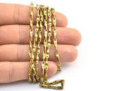 2 M Raw Brass Bar Chain (12x3mm) Bs 1063