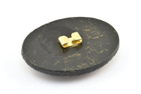 Vintage Black Belt, 1 Vintage Black Handcraft Belt Buckle (90x71mm) - Made In Germany BS 1244