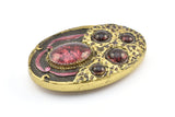 1 Vintage Handcraft Belt Buckle With Stone (102x67mm) - Made in Germany BS 1244