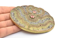 Vintage Belt Buckle, 1 Vintage Handcraft Belt Buckle (108x80mm) - Made In Germany BS 1244