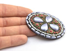 Vintage Belt Buckle, 1 Vintage Handcraft Belt Buckle (66x51mm) - Made In Germany BS 1244