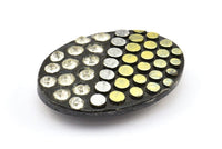 1 Vintage Handcraft Belt Buckle With Stones (66x50mm) - Made in Germany BS 1305