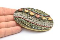 Vintage Belt Buckle, 1 Vintage Handcraft Belt Buckle (99x69mm) - Made In Germany BS 1319