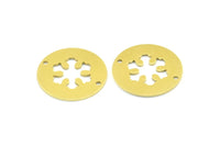 Pirinç Kar Tanesi Bağlantı Parçası, 2 Delikli 10 Ham Pirinç Kar Tanesi Bağlantı Parçası, Bağlantı Parçaları, Takılar (23x0,9 mm) K632
