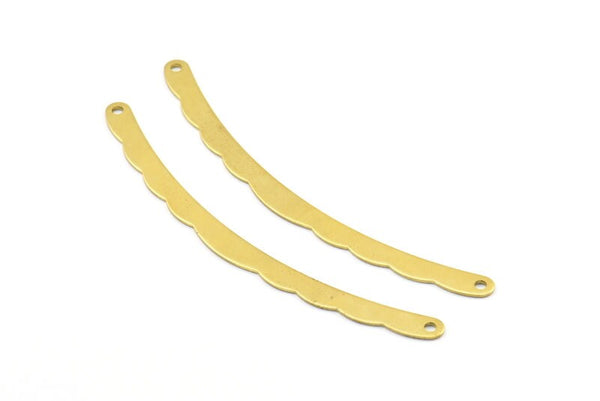 Brass Choker Pendant - 5 Raw Brass Collar Findings With 2 Holes (80x4.70x0.80mm) Brs 212-1 (b0005)