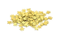 Brass Hello Charm, 50 Raw Brass Hand Charms (9mm) Brs 700 A0200