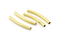 Brass Curved Tube - 24 Raw Brass Curved Tubes (3x30mm) Bs 1417