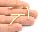 Brass Curved Tube - 24 Raw Brass Curved Tubes (3x30mm) Bs 1417