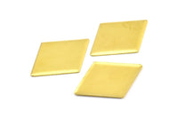Brass Cambered Diamond, 20  Raw Brass Diamond Blanks (33x24mm) D0360