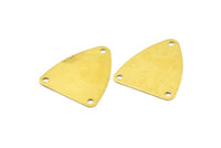Brass Triangle Charms, 50 Raw Brass Triangle Charms with 3 Holes (18x16mm)  D0041--N0671