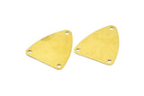 Brass Triangle Charms, 50 Raw Brass Triangle Charms with 3 Holes (18x16mm)  D0041--N0671