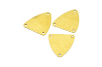 Brass Triangle Charms, 50 Raw Brass Triangle Charms with 3 Holes (18x16mm)  D0041--N0671