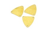 Brass Triangle Charms, 50 Raw Brass Triangle Charms with 3 Holes (18x16mm)  D0041--N0671
